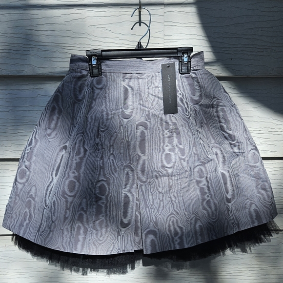 MARC JACOBS Designer Mini Tulle Skirt Groovy Swirl Silver Black XXS NWT - Picture 12 of 12